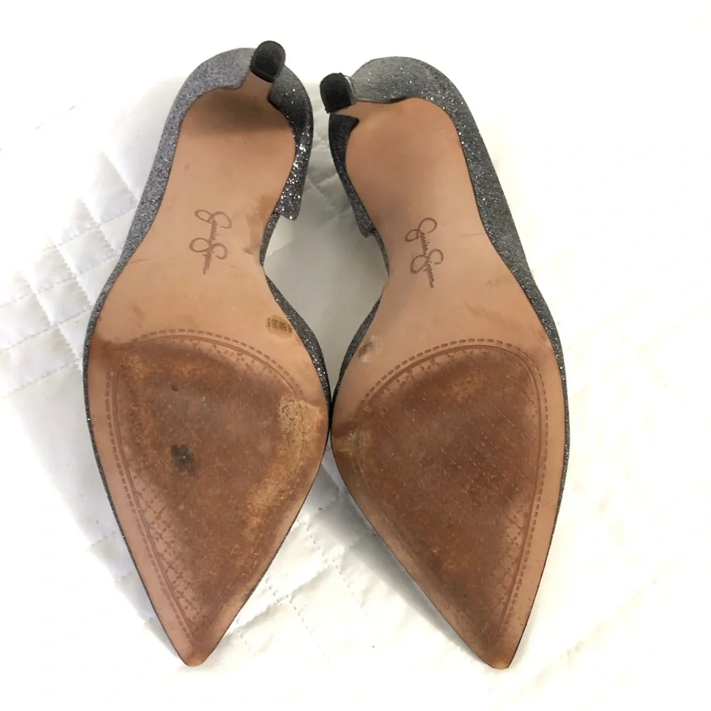Jessica Simpson Claudette Alloy Glitter Pump Size 6.5M